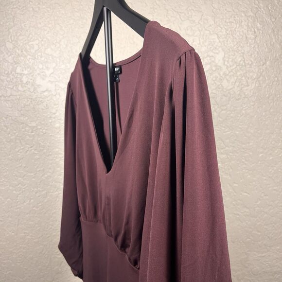 Torrid Studio Knit V-Neck Top Plus Size 1 Sassafras Quarter Sleeve Shirred - Picture 3 of 12